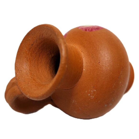 Vintage RARE Miniature Portugal Clay Jug Vase with Handpainted Floral Design - Picture 8 of 10